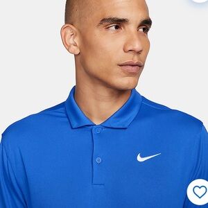 Nike Dri-FIT Blue Varsity Polo Shirt Blue in Medium